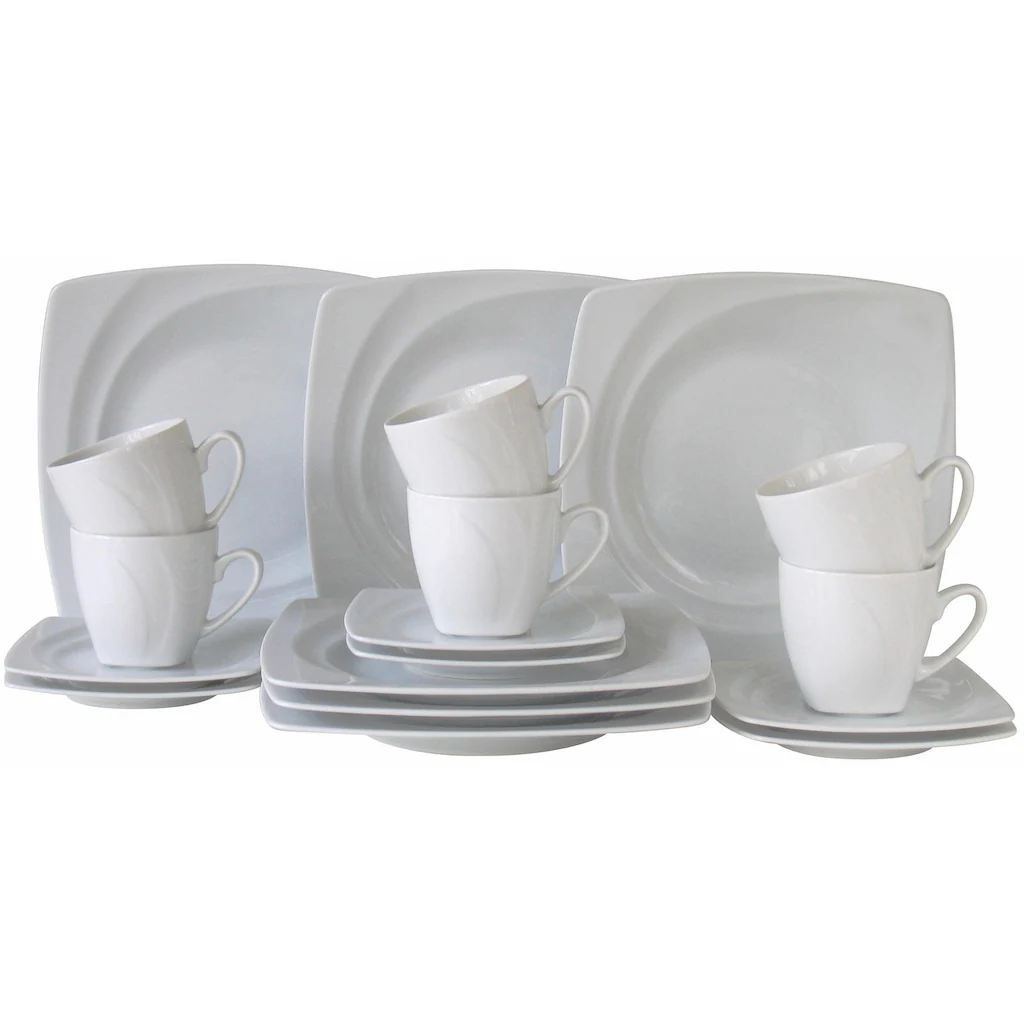 CreaTable Kaffeeservice »Celebration«, (Set, 18 tlg., Kaffeegeschirr für 6 Personen), Service, weiß, außergewöhnliche Geometrie, spülmaschinenfest CreaTable Kaffeeservice »Celebration«, (Set, 18 Tlg., Kaffeegeschirr Für 6 Personen), Service, Weiß, Außergewöhnliche Geometrie, Spülmaschinenfest -Erstellbar Geschäft 058154fe2dc80ea296915357d44a011b