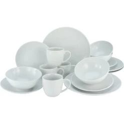 CreaTable Kombiservice »Bistrot«, (Set, 16 Tlg., Kaffeeservice Und Tafelservice Im Set, Für 4 Personen), Service, Weiß, Profi-Qualität, Zeitlos U. Funktionell, Made In Europe