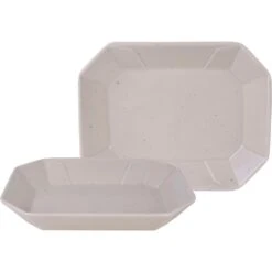 CreaTable Servierschale »Box«, 2 Tlg., Aus Steinzeug, Snackschale, Topaktueller „Street Food“ Trend, Weiß