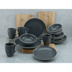 CreaTable Kombiservice »Industrial Chic«, (Set, 16 Tlg., Kaffeeservice Und Tafelservice Im Set, Für 4 Personen), Service, Seidenmatte Sprenkelglasur -Erstellbar Geschäft 1b3565f2499d9acd2884fef4898985ed