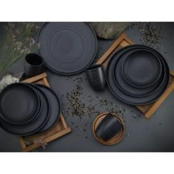 CreaTable Kombiservice »Uno«, (Set, 16 Tlg., Kaffeeservice Und Tafelservice Im Set, Für 4 Personen), Service, Schwarz, Harmonisch Ausbalancierte Form, Made In Europe -Erstellbar Geschäft 1e2916a843238f1f345e595bc4d56c7f