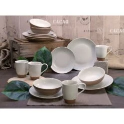 CreaTable Kombiservice »Sand Dunes«, (Set, 16 Tlg., Kaffeeservice Und Tafelservice Im Set, Für 4 Personen), Service, Handwerklicher Töpfercharakter,matte Terracottafarbene Glasur -Erstellbar Geschäft 1f670fef91a01f16e494f6ba837ffe77