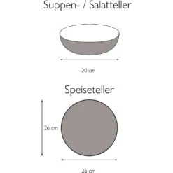CreaTable Tafelservice »Chef Collection«, (Set, 12 Tlg., Teller Set Für 6 Personen), Geschirr, Teller Set, Suppenteller, Speiseteller, Nordisches Design -Erstellbar Geschäft 228bf0b5b51203e0a72f4c6d654add72