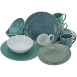 CreaTable Kombiservice »Allegra«, (Set, 16 Tlg., Kaffeeservice Und Tafelservice Im Set, Für 4 Personen), Service, Topaktuelle Coupeform, Nostalgisches Relief, Made In Europe