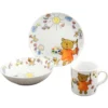 CreaTable Kindergeschirr-Set »Teddy«, (Set, 3 Tlg., 1 Kinderteller, 1 Kinderbecher, 1 Kinderschale Im Set), Made In Europe