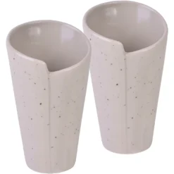 CreaTable Snackschale »Cone«, 2 Tlg., Aus Steinzeug, Servierschale, Dipschale, Topaktueller „Street Food“ Trend, Weiß