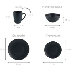 CreaTable Kombiservice »Soft Touch Black«, (Set, 16 Tlg., Kaffeeservice Und Tafelservice Im Set, Für 4 Personen), Service, Schwarz, Seidenmatte Glasur, Made In Europe -Erstellbar Geschäft 2e1ffd3339b2d6546d927ecf45e01d22