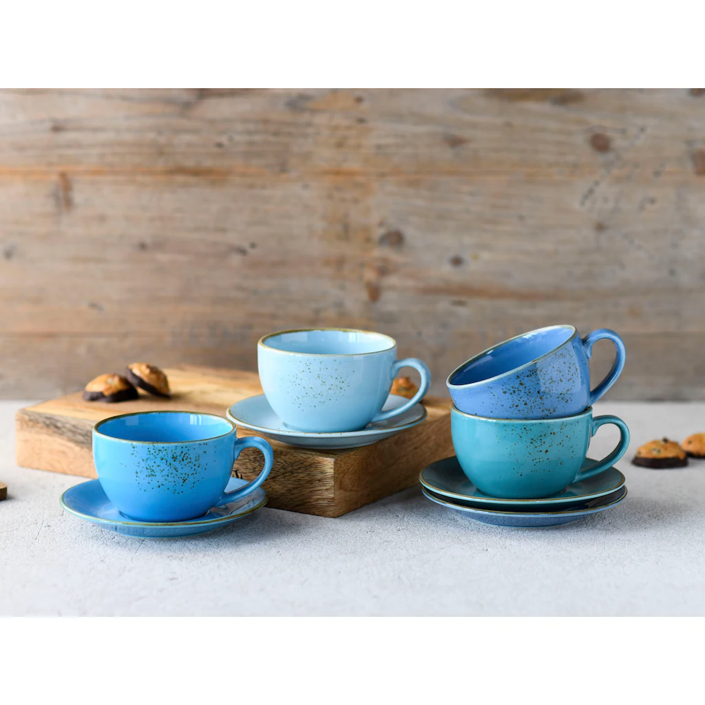 CreaTable Cappuccinotasse »Kaffeetasse NATURE COLLECTION Aqua«, (Set, 8 tlg.), Tassen Set, aktuelle Blautöne mit Sprenkel, 4 Tassen, 4 Untertassen CreaTable Cappuccinotasse »Kaffeetasse NATURE COLLECTION Aqua«, (Set, 8 Tlg.), Tassen Set, Aktuelle Blautöne Mit Sprenkel, 4 Tassen, 4 Untertassen -Erstellbar Geschäft 38f37aa742e7ac7fef4268eeb283faaf