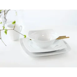 CreaTable Kombiservice »Celebration«, (Set, 16 Tlg., Kaffeeservice Und Tafelservice Im Set, Für 4 Personen), Service, Weiß, Abgerundete Ecken, Ausdrucksstarkes Innenrelief -Erstellbar Geschäft 3b934620939875ffc946dffba06dd998