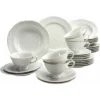 CreaTable Kombiservice »Maria Theresia«, (Set, 30 Tlg., Kaffeeservice Und Tafelservice Im Set, Für 6 Personen), Service, Weiß, Klassische, Traditionelle Form, Mikrowellengeeignet