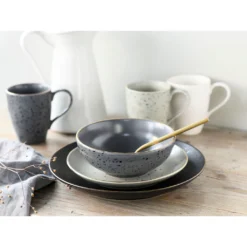 CreaTable Kombiservice »Industrial Gold«, (Set, 16 Tlg., Kaffeeservice Und Tafelservice Im Set, Für 4 Personen), Service, Sprenkelglasur -Erstellbar Geschäft 4ce3b92700318f67cd859eac82767f81