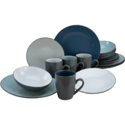 CreaTable Kombiservice »Meeresbrise«, (Set, 16 Tlg., Kaffeeservice Und Tafelservice Im Set, Für 4 Personen), Service, Einzigartige Optik