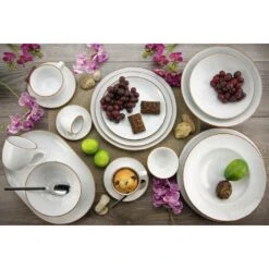 CreaTable Kombiservice »VINTAGE NATURE«, (Set, 16 Tlg., Kaffeeservice Und Tafelservice Im Set, Für 4 Personen), Service, Mikrowellengeeignet -Erstellbar Geschäft 52549a5410ae17fa09f1e3ba35365bcb