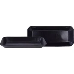 CreaTable Servierschale »Tray Kebab«, 2 Tlg., Aus Steinzeug, Snackschale, Topaktueller „Street Food“ Trend, Schwarz