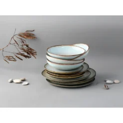 CreaTable Tafelservice »Stone Town«, (Set, 12 Tlg., Teller Set Für 4 Personen), Service, Organische Form, Widerstandsfähige Glasur, Handmade Charakter -Erstellbar Geschäft 5d5dedcf820a818336ea3b8c110f6cb7