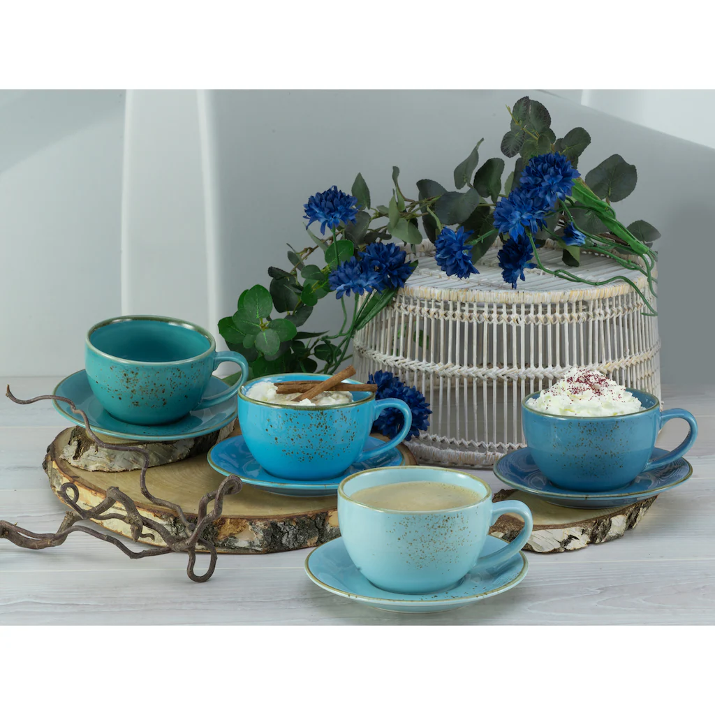 CreaTable Cappuccinotasse »Kaffeetasse NATURE COLLECTION Aqua«, (Set, 8 tlg.), Tassen Set, aktuelle Blautöne mit Sprenkel, 4 Tassen, 4 Untertassen CreaTable Cappuccinotasse »Kaffeetasse NATURE COLLECTION Aqua«, (Set, 8 Tlg.), Tassen Set, Aktuelle Blautöne Mit Sprenkel, 4 Tassen, 4 Untertassen -Erstellbar Geschäft 5e92aa503b6a1eec1c11a8fbb2aa94d5