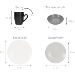 CreaTable Kombiservice »Manhattan«, (Set, 16 Tlg., Kaffeeservice Und Tafelservice Im Set, Für 4 Personen), Service, Moderne Coupeform -Erstellbar Geschäft 5f6331e61e6c86eddb34d91fa25b4ccb