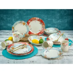 CreaTable Kombiservice »Crimson«, (Set, 16 Tlg., Kaffeeservice Und Tafelservice Im Set, Für 4 Personen), Service, Abwechslungsreiches Rosendekor -Erstellbar Geschäft 609e60ae30b34636720e8f5808db4342