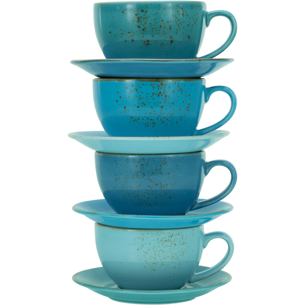 CreaTable Cappuccinotasse »Kaffeetasse NATURE COLLECTION Aqua«, (Set, 8 tlg.), Tassen Set, aktuelle Blautöne mit Sprenkel, 4 Tassen, 4 Untertassen CreaTable Cappuccinotasse »Kaffeetasse NATURE COLLECTION Aqua«, (Set, 8 Tlg.), Tassen Set, Aktuelle Blautöne Mit Sprenkel, 4 Tassen, 4 Untertassen -Erstellbar Geschäft 6af44340e187f48413a031cc2e6048f6