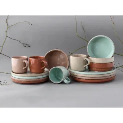 CreaTable Kombiservice »Terra Collection«, (Set, 16 Tlg., Kaffeeservice Und Tafelservice Im Set, Für 4 Personen), Service, 4 Angesagte Naturfarben, Glänzende Glasur, Made In Europe -Erstellbar Geschäft 6f2a57dccddaad38fb889fb370a35176