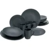 CreaTable Kombiservice »Lava Stone«, (Set, 16 Tlg., Kaffeeservice Und Tafelservice Im Set, Für 4 Personen), Service, Schwarz, Erhabenenes Relief In Einer Kreisförmigen Lava Optik -Erstellbar Geschäft 6faa21407ae19bba5f38ed52dd87b79f