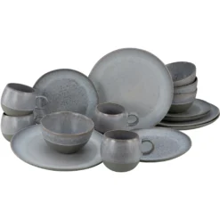 CreaTable Kombiservice »LOFT STONE«, (Set, 16 Tlg., Kaffeeservice Und Tafelservice Im Set, Für 4 Personen), Service, Mikrowellengeeignet