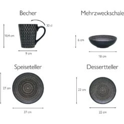 CreaTable Kombiservice »Crafted«, (Set, 16 Tlg., Kaffeeservice Und Tafelservice Im Set, Für 4 Personen), Service, Schwarz, Rautenrelief, Ethnostyle 7 CreaTable Kombiservice »Crafted«, (Set, 16 Tlg., Kaffeeservice Und Tafelservice Im Set, Für 4 Personen), Service, Schwarz, Rautenrelief, Ethnostyle -Erstellbar Geschäft 7bed6807ad483420af432f8d32d212d9