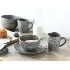 CreaTable Kombiservice »Granit«, (Set, 16 Tlg., Kaffeeservice Und Tafelservice Im Set, Für 4 Personen), Service, Unregelmäßige, Organische Form -Erstellbar Geschäft 80e90fc690e6a027e1697046bcf42376