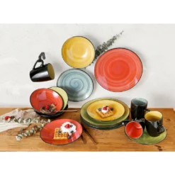 CreaTable Kombiservice »Samoa«, (Set, 16 Tlg., Kaffeeservice Und Tafelservice Im Set, Für 4 Personen), Service, Handgemaltes Spiraldekor -Erstellbar Geschäft 86dc2af5d19a28db1fab957482eabd6c