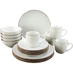 CreaTable Kombiservice »VINTAGE NATURE«, (Set, 16 Tlg., Kaffeeservice Und Tafelservice Im Set, Für 4 Personen), Service, Mikrowellengeeignet -Erstellbar Geschäft 88693d27a6cc88c8cdca70527e4c4999
