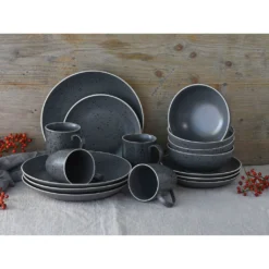 CreaTable Kombiservice »Industrial Chic«, (Set, 16 Tlg., Kaffeeservice Und Tafelservice Im Set, Für 4 Personen), Service, Seidenmatte Sprenkelglasur -Erstellbar Geschäft 89fff7bf9c1857caa5709f926cd91983