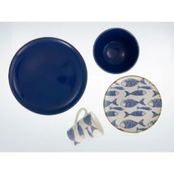 CreaTable Kombiservice »Faro«, (Set, 16 Tlg., Kaffeeservice Und Tafelservice Im Set, Für 4 Personen), Service, Mit Fisch-Dekor, Made In Europe -Erstellbar Geschäft 8ef03e4432782a2d14c939fb6786ab35