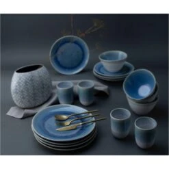 CreaTable Kombiservice »Aquarius«, (Set, 16 Tlg., Kaffeeservice Und Tafelservice Im Set, Für 4 Personen), Service, Reaktivglasur, Satte Haptik, Made In Europe -Erstellbar Geschäft 8f482642bad192c6ecb3fee0753c293d