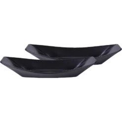 CreaTable Servierschale »Boat«, 2 Tlg., Aus Steinzeug, Snackschale, Topaktueller „Street Food“ Trend, Schwarz