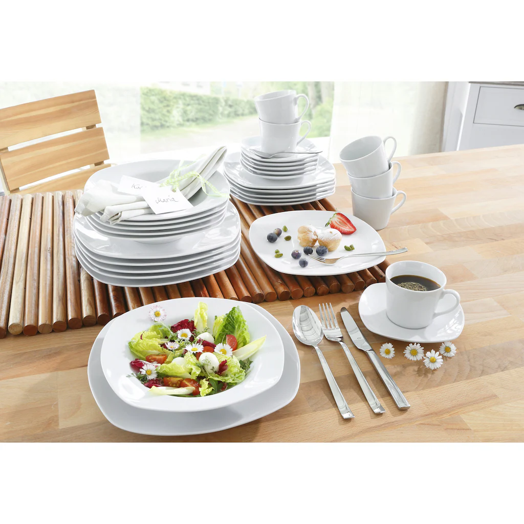 CreaTable Tafelservice »Amelie«, (Set, 12 tlg., Teller Set für 6 Personen), Geschirr, Teller Set, weiß, Mikrowellengeeignet CreaTable Tafelservice »Amelie«, (Set, 12 Tlg., Teller Set Für 6 Personen), Geschirr, Teller Set, Weiß, Mikrowellengeeignet -Erstellbar Geschäft 92777b97c7ca3a93d21a0664a3ae6eeb 1