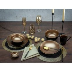 CreaTable Kombiservice »Glamour Gold«, (Set, 16 Tlg., Kaffeeservice Und Tafelservice Im Set, Für 4 Personen), Service, Metallische Farben -Erstellbar Geschäft 9c33ec1e85ed3e9d9e302c7f5065d98a