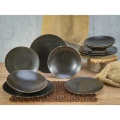 CreaTable Tafelservice »Rusty«, (Set, 12 Tlg., Teller Set Für 4 Personen), Service, Seidenmatte Glasur -Erstellbar Geschäft a46968d4b84850004fa23d1e645eb77a