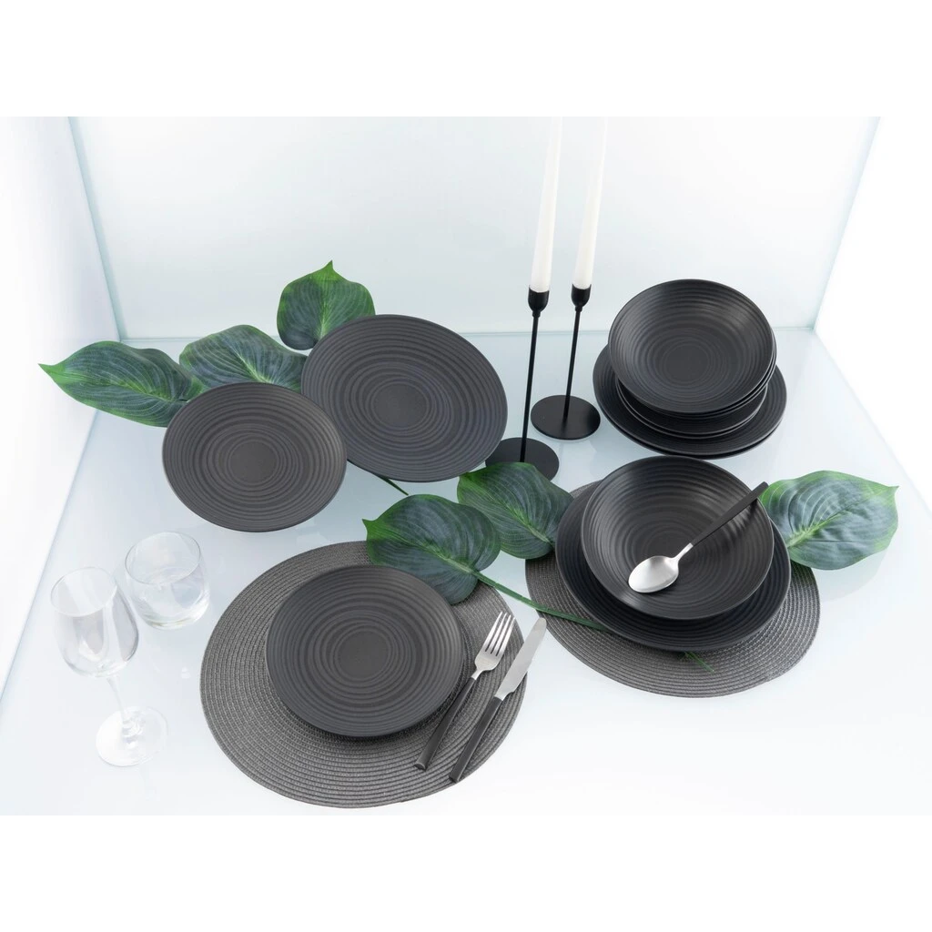 CreaTable Tafelservice »Lava Stone«, (Set, 12 tlg., Teller Set für 4 Personen), Service, schwarz, Reliefdekor, Made in Europe CreaTable Tafelservice »Lava Stone«, (Set, 12 Tlg., Teller Set Für 4 Personen), Service, Schwarz, Reliefdekor, Made In Europe -Erstellbar Geschäft a99680b6078b04de760b56c15fdda7b3