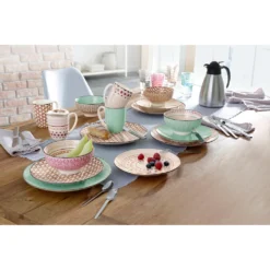 CreaTable Kombiservice »Mandala«, (Set, 16 Tlg., Kaffeeservice Und Tafelservice Im Set, Für 4 Personen), Service, 4 Designs -Erstellbar Geschäft aade7aa99d55d2643b40fde4c7091f7d