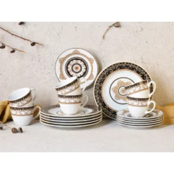 CreaTable Kaffeeservice »Majestosa«, (Set, 18 Tlg., Kaffeegeschirr Für 6 Personen), Service, Dekor Schwarz Abgesetzt, Mikrowellengeeignet -Erstellbar Geschäft ab651fa6b6c291d8208a3dbadf5138e9