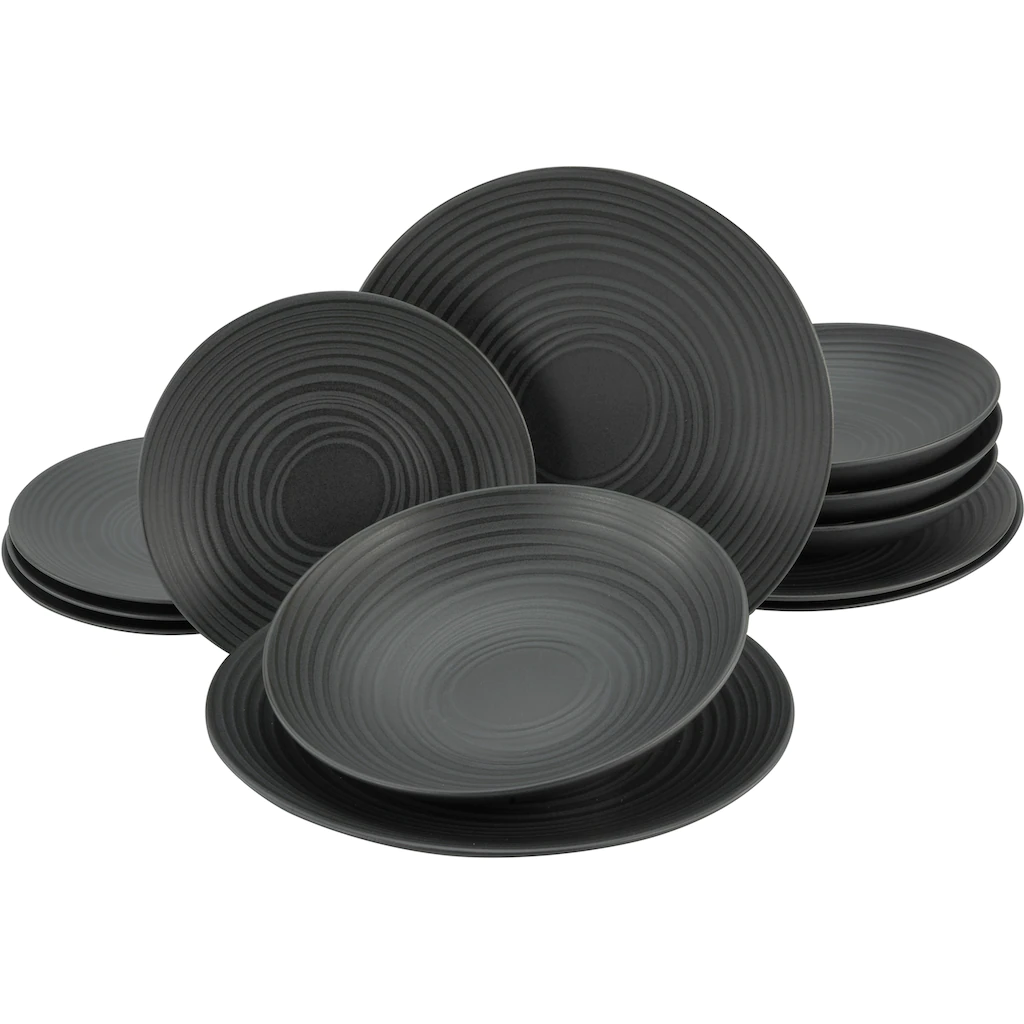 CreaTable Tafelservice »Lava Stone«, (Set, 12 tlg., Teller Set für 4 Personen), Service, schwarz, Reliefdekor, Made in Europe CreaTable Tafelservice »Lava Stone«, (Set, 12 Tlg., Teller Set Für 4 Personen), Service, Schwarz, Reliefdekor, Made In Europe -Erstellbar Geschäft adf1244730ee1c2fe02d17a4009d0eab