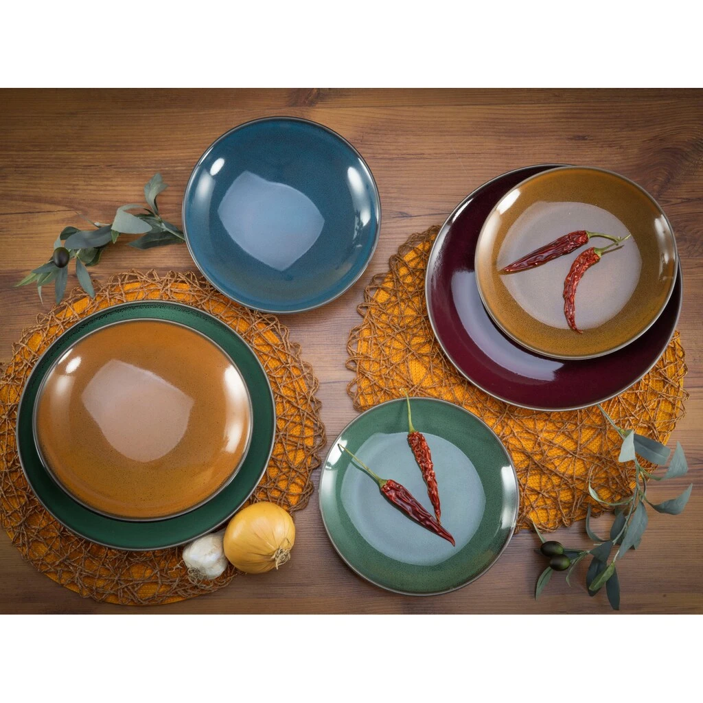 CreaTable Tafelservice »Marrakesch«, (Set, 12 tlg., Teller Set für 4 Personen), Service, hochwertige, glänzende Spezialglasur mit Vintage Aussenrand CreaTable Tafelservice »Marrakesch«, (Set, 12 Tlg., Teller Set Für 4 Personen), Service, Hochwertige, Glänzende Spezialglasur Mit Vintage Aussenrand -Erstellbar Geschäft ae2a20c8102634028b737032291c6183