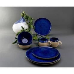 CreaTable Kombiservice »Deep Blue Sea«, (Set, 8 Tlg., Kaffeeservice Und Tafelservice Im Set, Für 2 Personen), Service, Organische Form, Jedes Stück Ist Ein Unikat, Made In Europe -Erstellbar Geschäft b33e244becfa716105641eb9f3548019