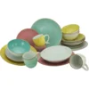 CreaTable Kombiservice »VINTAGE NATURE SORBET«, (Set, 16 Tlg., Kaffeeservice Und Tafelservice Im Set, Für 4 Personen), Service, Handgemalt, Gesprenkelt, Rustikales Aussenband -Erstellbar Geschäft b6b36f3c1bd7fd94fa5bf0e6a7df708f