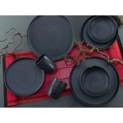 CreaTable Kombiservice »Uno«, (Set, 16 Tlg., Kaffeeservice Und Tafelservice Im Set, Für 4 Personen), Service, Schwarz, Harmonisch Ausbalancierte Form, Made In Europe -Erstellbar Geschäft c3603428639046dda6e7e57507bd363e