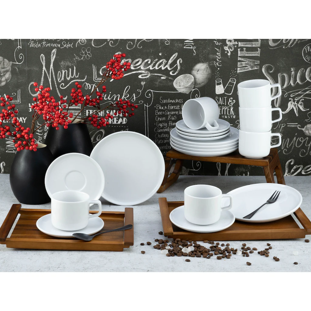 CreaTable Kaffeeservice »Chef Collection«, (Set, 18 tlg., Kaffeegeschirr für 6 Personen), Service, weiß, flache und große Teller, nordisches Design CreaTable Kaffeeservice »Chef Collection«, (Set, 18 Tlg., Kaffeegeschirr Für 6 Personen), Service, Weiß, Flache Und Große Teller, Nordisches Design -Erstellbar Geschäft ca1d6ffcc40b2d3744e19b85be78fe46