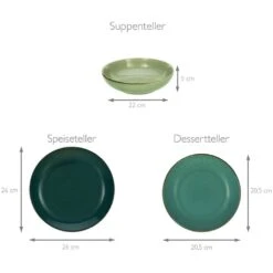 CreaTable Tafelservice »Nature Collection«, (Set, 12 Tlg., Teller Set Für 4 Personen), Service, Handwerklicher Look, Sprenkel, Reaktivglasur -Erstellbar Geschäft ccfcfd2859ea29203da98b01400d4993