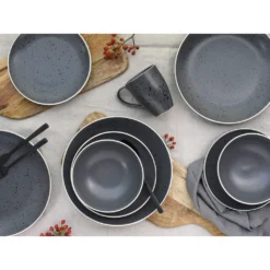 CreaTable Kombiservice »Industrial Chic«, (Set, 16 Tlg., Kaffeeservice Und Tafelservice Im Set, Für 4 Personen), Service, Seidenmatte Sprenkelglasur -Erstellbar Geschäft ce12883b9b60ab9d90fcbe8c3fb80814