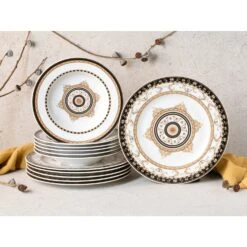 12-tlg. Tafelservice Majestosa In Weiß/Schwarz -Erstellbar Geschäft creatable 12 tlg tafelservice majestosa in weiss schwarz 2