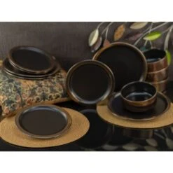 12-tlg. Teller Set Modern Industrial In Schwarz/Gold 4 12-tlg. Teller Set Modern Industrial In Schwarz/Gold -Erstellbar Geschäft creatable 12 tlg teller set modern industrial in schwarz gold 2